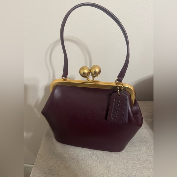 Coach Handbags - Coach Kisslock 16 Frame Bag Black Currant NWOT